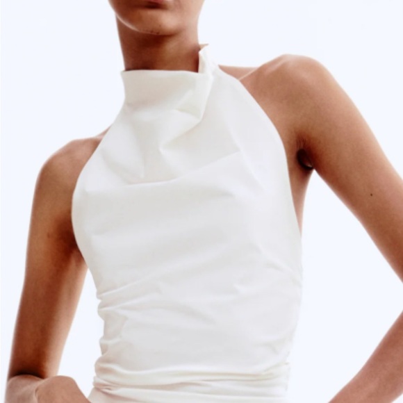 H&M White Halter Top - Picture 1 of 8